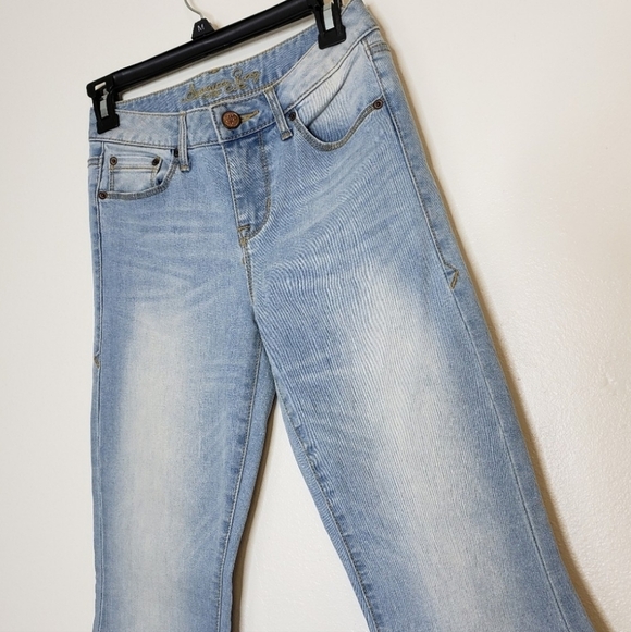 NEW American Rag Cie Flare Jeans Light Wash Faded Raw Hem 70s Hippie Bohemian - Picture 14 of 16